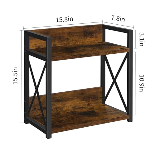 Countertop Shelf Organizer,Coffee Bar Accessories,Spice Rack,Coffee Counter Shelf,2 Tier Coffee Organizer Station for Mugs,Cups,Cream,Syrup(Rustic Brown,Large) - view 3