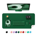 Desk Pad, 30" x 14" PU Leather Non-Slip Desk Mat Large Mouse Pad for Desktop, Waterproof Laptop Computer Writing Mat for Office, Home, Work, Gaming, Dark Green