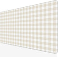Beige Checkered Gingham Desk Mat Pad XXL Large Mouse Pad