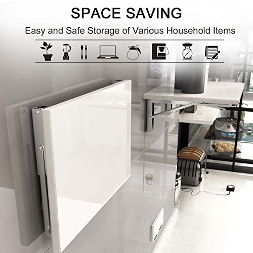 Folding Shelf Bracket 18",Heavy Duty Stainless Steel Collapsible Shelf-Bracket Max Load 330lbs Wall Mounted Table Support Hinge for Space-Saving DIY Work Bench with Install Screws, Pack of 2 - view 3