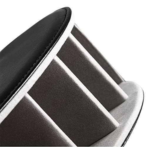 PU Leather Remote Control Holder with 5 Compartments - Storage Tray & Desktop Organizer for TV Remotes,Glasses,Pens,Accessories - Space-Saving Design for Bedside Table & Office Desk (Black) - view 4