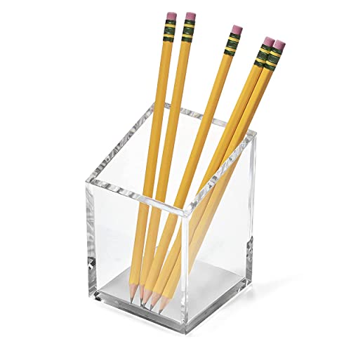Acrylic Pen and Pencil Holder, Silver - view 4