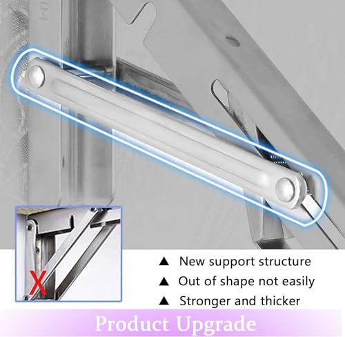 4Pcs 20" Folding Shelf Brackets, Shelf Brackets Max. Load 220 lb Collapsible Heavy Duty Stainless Steel DIY Wall Mounted Shelf Bracket Space Saving for Work Table Bench, 20Inch Silver - view 6