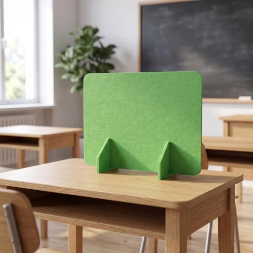 Freestanding Desk Divider Felt Desktop Privacy Panel Light Green - view 7