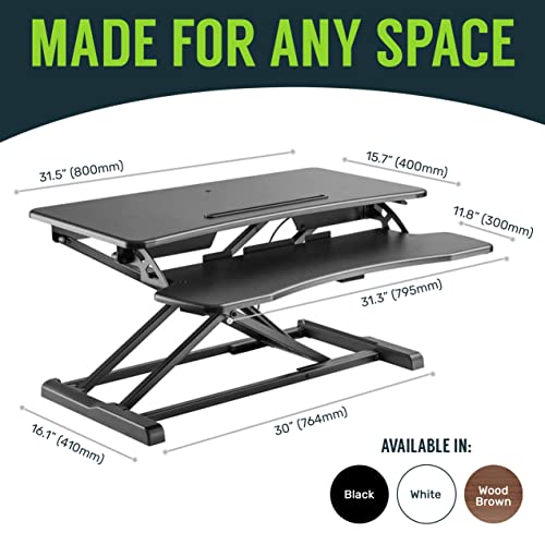 32 in Standing Desk Converter, Adjustable Workstation - view 2