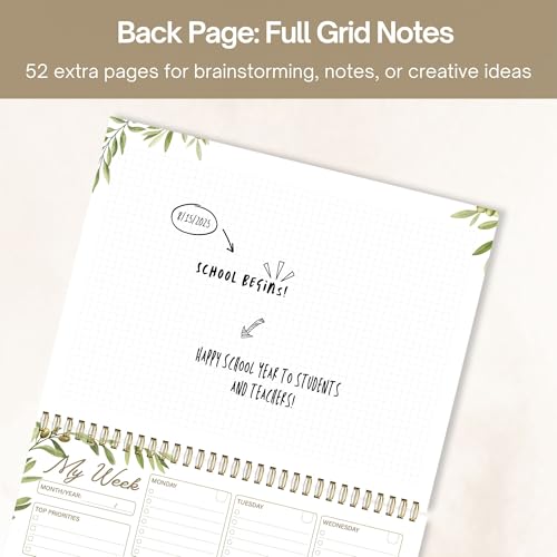 Undated Weekly Planner Notepad, 8.5" x11", 52 Weeks, Sage Green - view 4