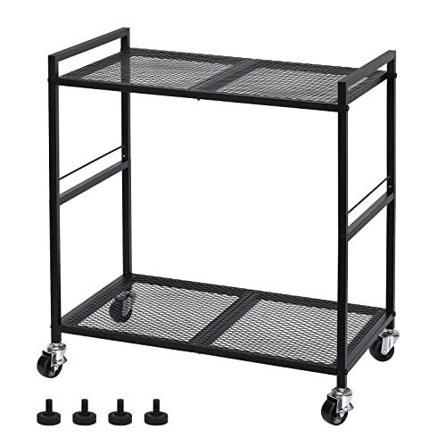 Computer Tower Stand with Wheels, Metal PC Stand for Floor Carpet, Black - view 3