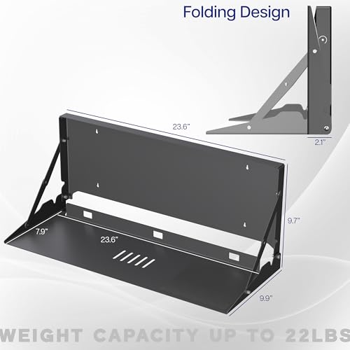 Black Flip Down 24 Inch Keyboard Tray Wall Mount, Mount-FDKB1 - view 3