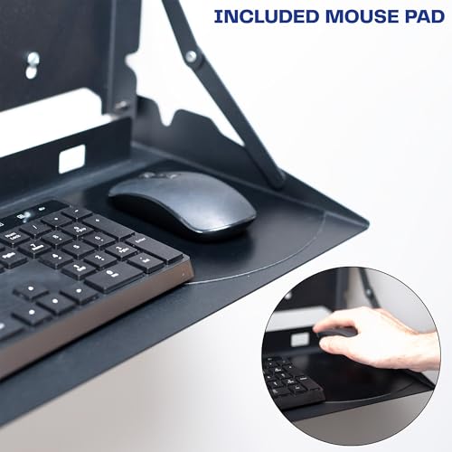 Black Flip Down 24 Inch Keyboard Tray Wall Mount, Mount-FDKB1 - view 6