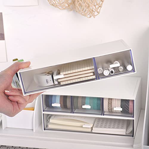 Desk Organizer-Stackable Storage Drawers, Desk Drawer Organizer Perfect For Collection Small Item/Cosmetic Office Supplies - 2 drawers (White) - view 2