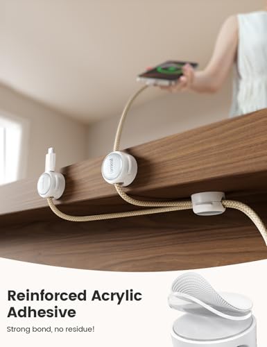 8 Pack Magnetic Cable Clips Cord Organizer - Silver Shine Design - view 3