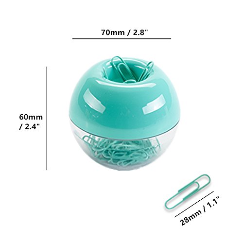 100pcs 28mm Mint Green Paper Clips Medium in Mint Paper Clips Dispensers Holder Paperclips Storage Case for Desk Organizer Accessories (Mint Green) - view 2