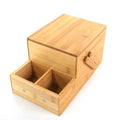 Bamboo Desktop Organizer Box with Drawer, 2-Tier Bamboo Storage Organizer with Compartments, Natural Bamboo Desk Organizer for Office Supplies, Tea Accessories, Makeup & Small Items