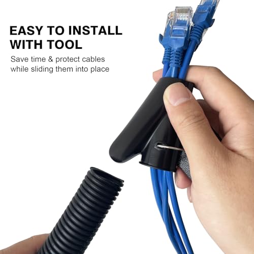 25FT - 1/2 Inch Split Wire Loom with Installation Tool - Black - view 3