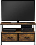 2-Drawer Small TV Stand for Bedroom, Wood Top (Rustic Wood)