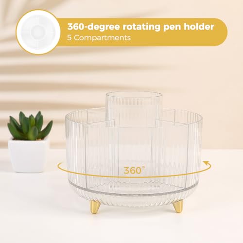 Gold Office Supplies Set with Pencil Holder for Desk - view 3
