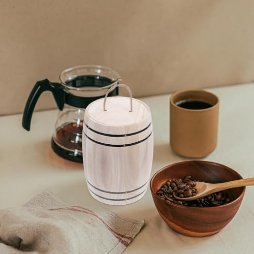Wooden Barrel Pen Holder with Cover and Portable Handle Desk Organizer - view 5