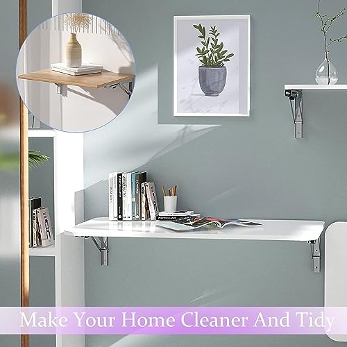 4Pcs 20" Folding Shelf Brackets, Shelf Brackets Max. Load 220 lb Collapsible Heavy Duty Stainless Steel DIY Wall Mounted Shelf Bracket Space Saving for Work Table Bench, 20Inch Silver - view 4