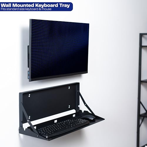Black Flip Down 24 Inch Keyboard Tray Wall Mount, Mount-FDKB1 - view 2