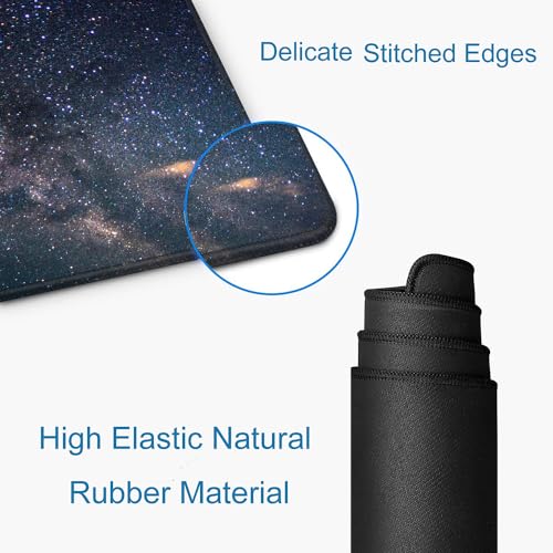 Large Gaming Mouse Pad with Stitched Edges, Galaxy Desk Mat, Extended XL Keyboard Pad, Non-Slip Rubber Base Desk Pad for Keyboard and Mouse, 31.5X11.8 inch - view 3