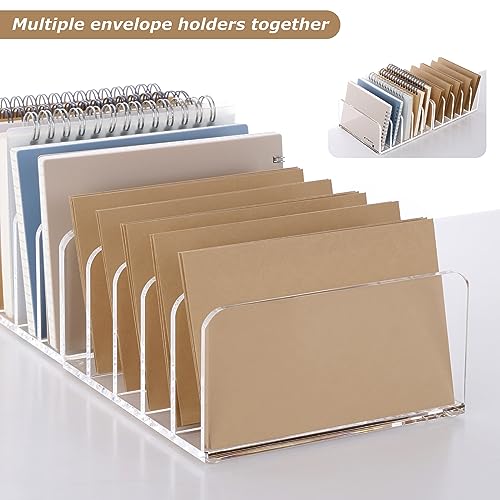 Clear Mail Organizer Desk Sorter, Acrylic Letter File Holder 5-Slot - view 6