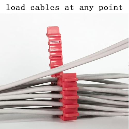 Hinged Data Cable Guide for Clearly Separated Cord Paths, Red - view 6