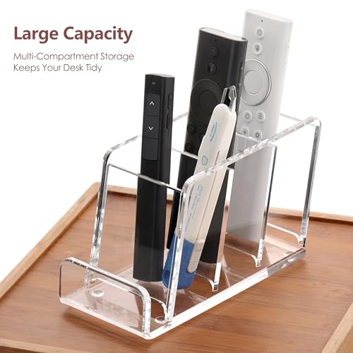 Acrylic Remote Control Holder, 4 Compartments TV Remote Caddy - view 5