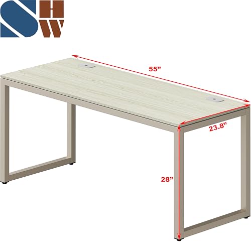 55-Inch Commercial-Grade Office Computer Desk, Maple - view 3