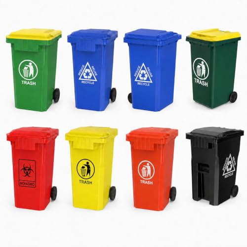 Mini Trash Can Pencil Holder for Desks, Complete Bundle
