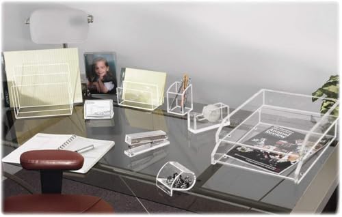 Clear Acrylic Vertical 3-Section File and Folder Sorter for Desk - view 2