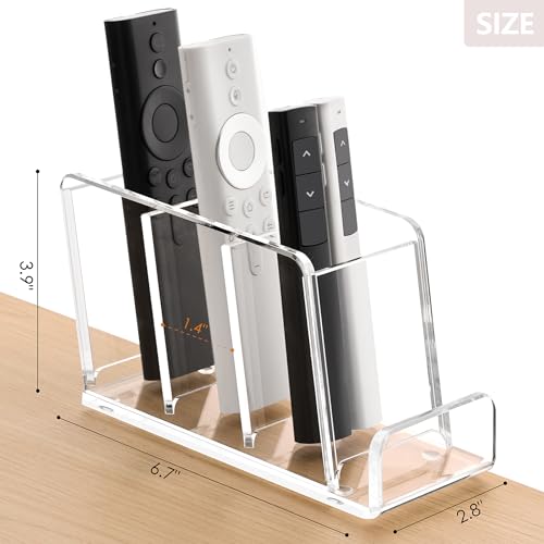 Acrylic Remote Control Holder, 4 Compartments TV Remote Caddy - view 2