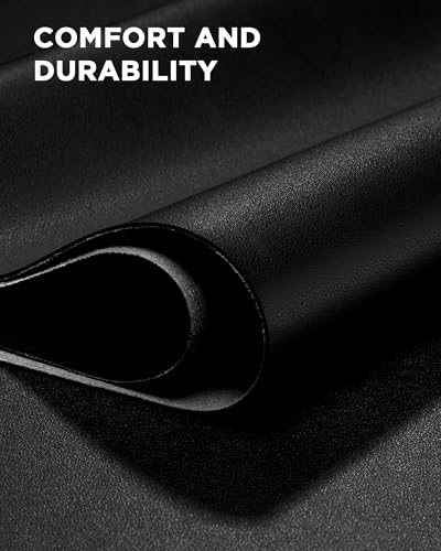 35.4" x 17" Large PU Leather Desk Mat for Keyboard and Mouse - Waterproof Non-Slip Desk Pad Protector for Office, Home, Writing Desk, Black - view 4
