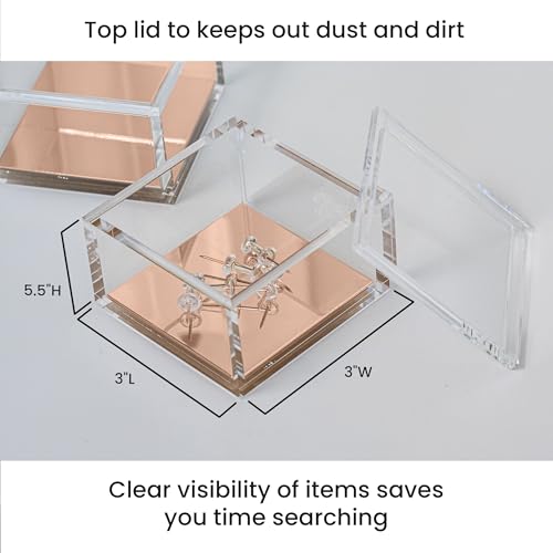 3-Tier Stackable Acrylic Holder, Clear with Rose Gold Base - view 6