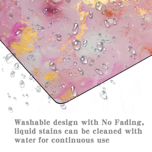 Pink Golden Marble Mouse Pad Customized Premium Textured Washable Desktop Protection Mouse Mat with Non-Slip Rubber Base - view 5