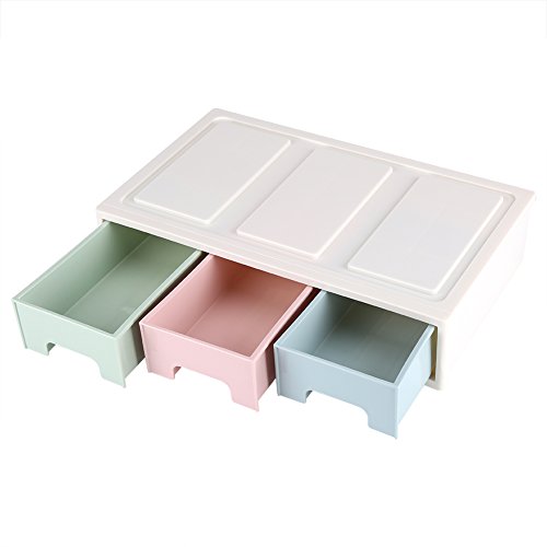 Desktop Drawer Organizer Desktop Office Storage Box Container with Craft Office Items Cosmetic(Single Layer Three Drawers) - view 4
