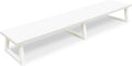 42 inch dual monitor riser white, desk organizer stand for TV laptop | extra long stand riser for 2 monitors, wood & steel TV riser, holds 300lbs, keyboard & PS5 storage, for home office & gaming