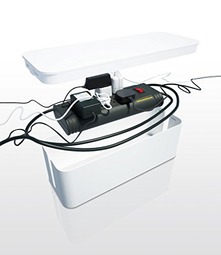 CableBox cable organizer hides messy, loose, tangled cables White color (CB01WH) - view 4