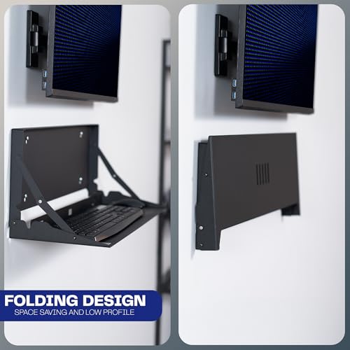 Black Flip Down 24 Inch Keyboard Tray Wall Mount, Mount-FDKB1 - view 4