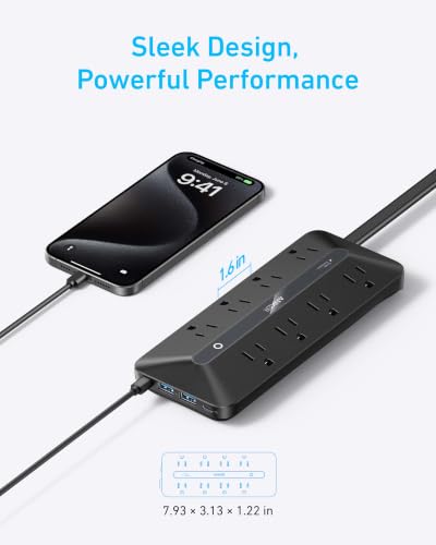 Power Strip, 900J Surge Protector, 35W Max - view 4