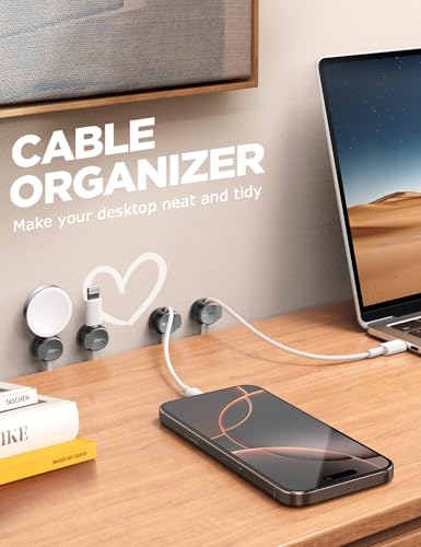 8-Pack Cable Clips, Quick-Lock Cord Organizer Black - view 5