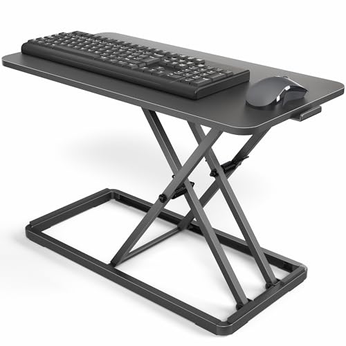 Single Top Keyboard and Mouse Riser, 24" Black Top