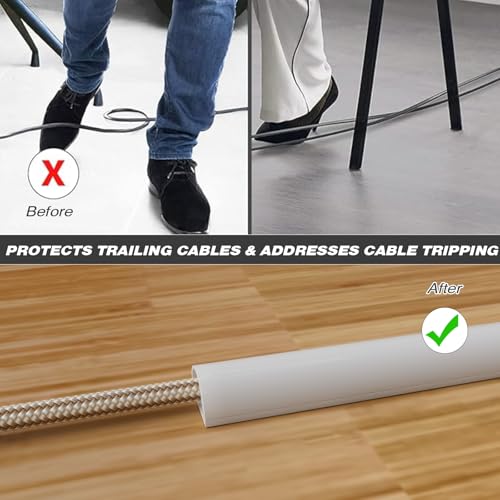 39" Silicone Cord Hider for Wall Mount TV, White Self-Adhesive Cable Hider - view 3