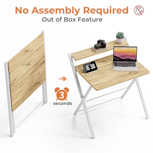 Folding Desk No Assembly, Sturdy Computer Desk for Small Spaces - view 5