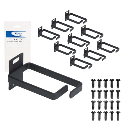 1.70-Inch Metal Cable Management Ring, Vertical Rack/Wall, 10-Pack