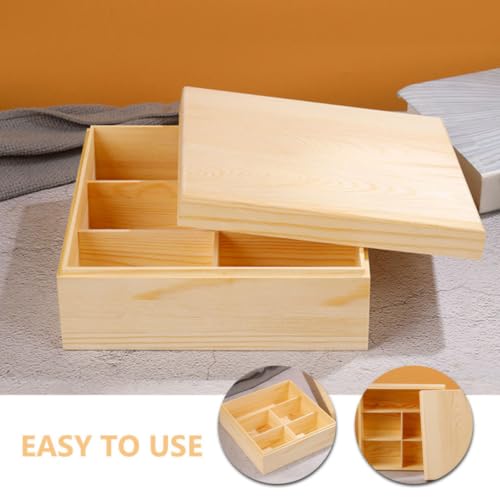 Wooden Tea Bag Organizer Box with Compartments Coffee Storage - view 3