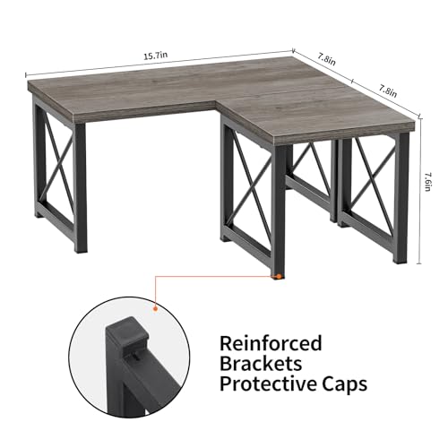 Desk Shelf for Top of Desk, Wood Desktop Shelf, 2 Tier Adjustable Bookshelf Organizer, Freestanding Stackable Desk Stand Storage Organizers Kitchen Counter Display Rack - view 3