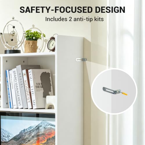 Desktop Bookshelf, High-Capacity Desk Hutch Organizer, White - view 5