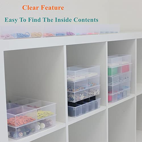 2 Pack Fixed 12 Grids Clear Plastic Organizer Sorting Tray - view 4