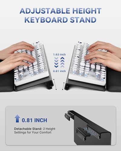 Adjustable Computer Keyboard Stand for Desktop, Keyboard Wrist Rest(Black) - view 4