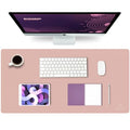 Large Office Desk Mat, Leather Mouse Pad (31.5"x15.7", Pink)